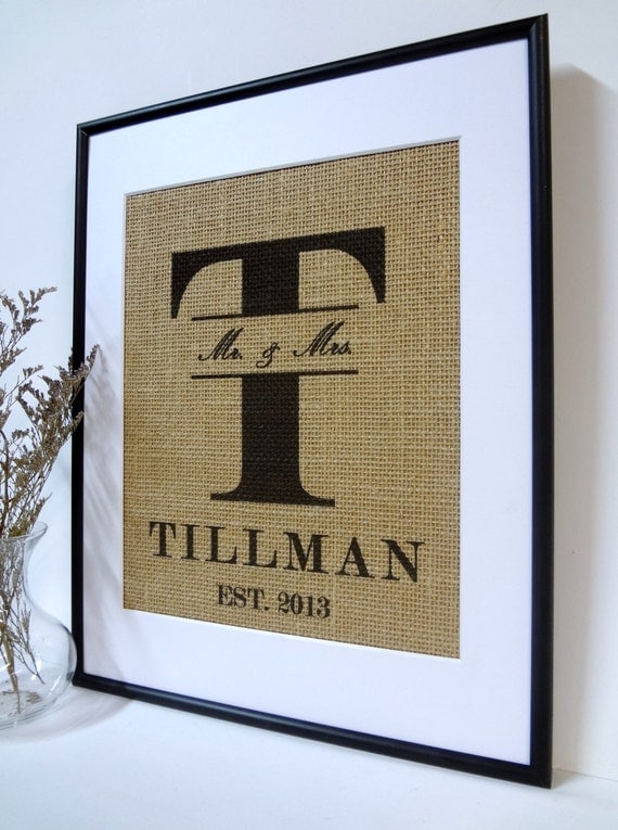 Personalized Burlap Name and Est. date Mr. and Mrs.