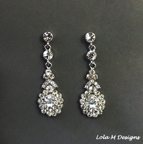 Vintage inspired wedding earrings, dangle crystal earrings, wedding accessory, bridal chandelier earrings, wedding jewelry