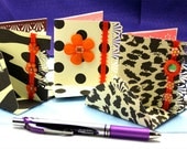3 SPECIAL Animal Print Brown/Orange Notecard/Envelope Stationary, Embellished  Blank Card/Envelope, Hand crafted Card/Envelope Stationary