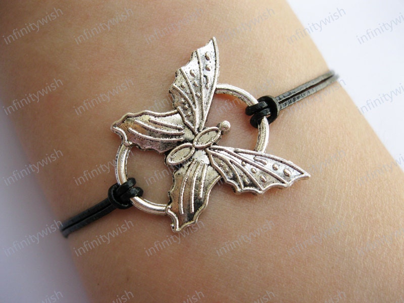 Bracelet-The beauty of the butterfly bracelet,Butterfly bracelet,real leather bracelet-Z712