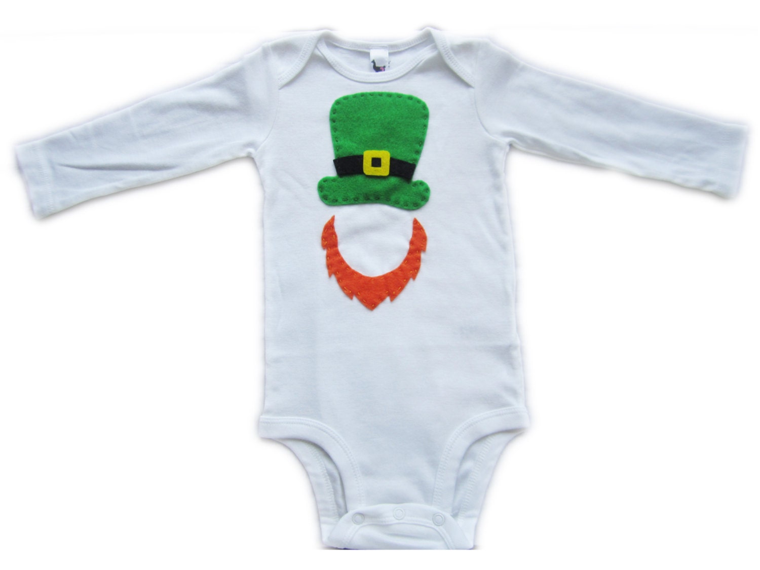St Patrick's Day Beard & Hat baby onesie/bodysuit