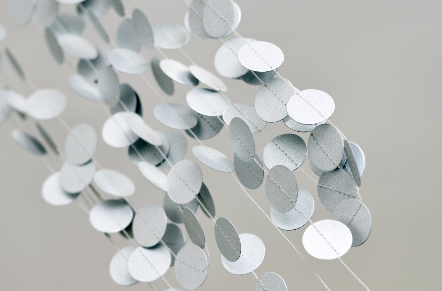 Metallic Silver Garland - Holiday Decoration - Shimmer Garland