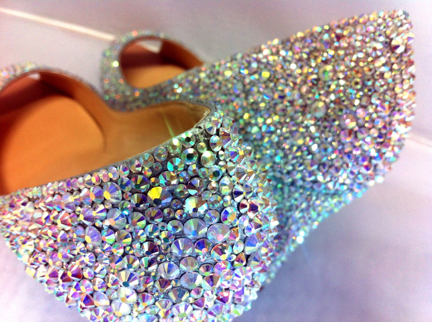 Bling Seamless crystal High heel shoe 6" handmade w/ Swarovski element
