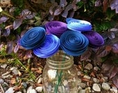 12 Paper Flowers in Lavender, Violet Purple, Navy Blue - Handmade  Paper Flowers for Brides, Weddings, Showers, Birthdays