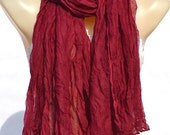 The fashion leisure cotton scarf, red wine fold the scarf, soft and comfortable cotton scarf, shawl, multifunctional female accessory