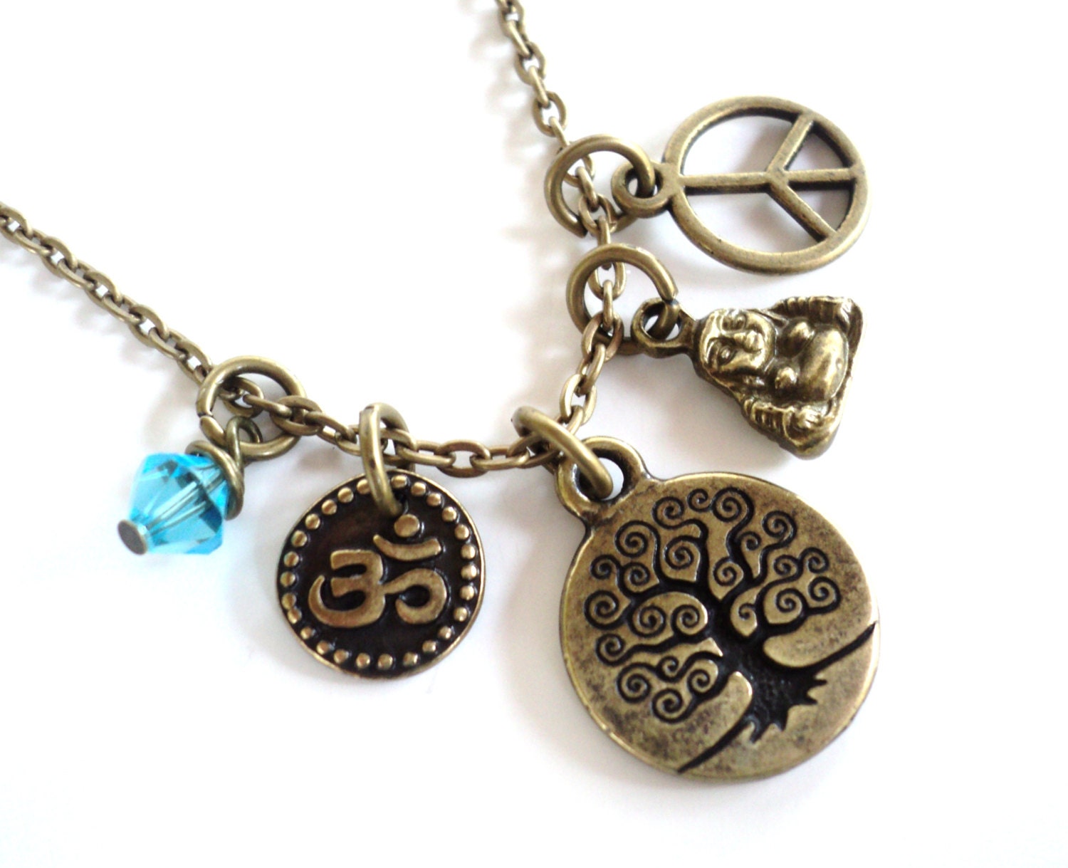 Tree of Life Necklace Peace Om Yoga Jewelry Namaste Etsy Bohemian Buddha Valentines Mothers Day Earthy Unique Gift For Her Under 30 Item T69