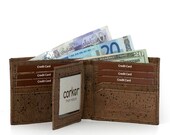 Mens Trifold Wallet, Vegan Wallet, Gift for Dad Father Day, from Corkor