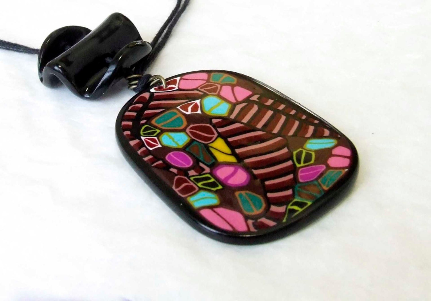 Quirky Multicolour Pendant Tribal Accessory Made in Ireland
