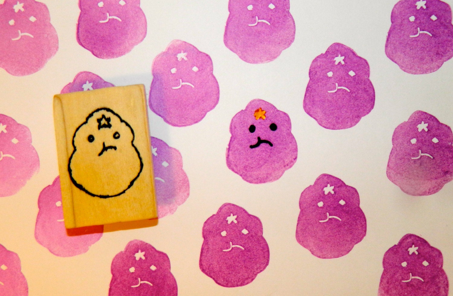 Adventure Time Hand Carved Lumpy Space Princess (LSP) Stamp
