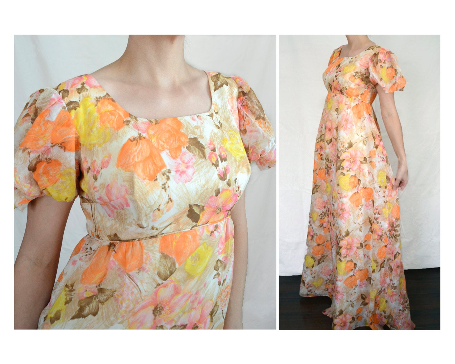Vintage Women's floral maxi dress