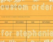 custom order for stephanie