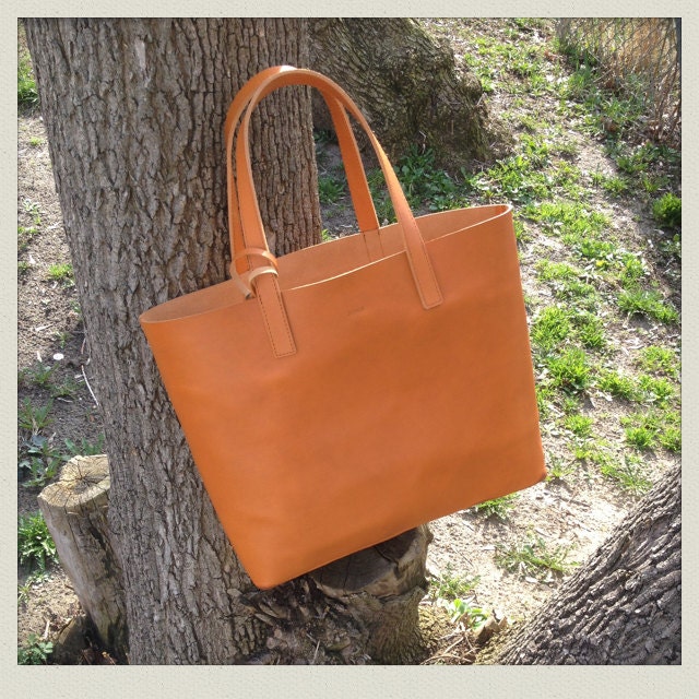 Brown Leather Tote, Large leather bag, Purse, Shopping bag