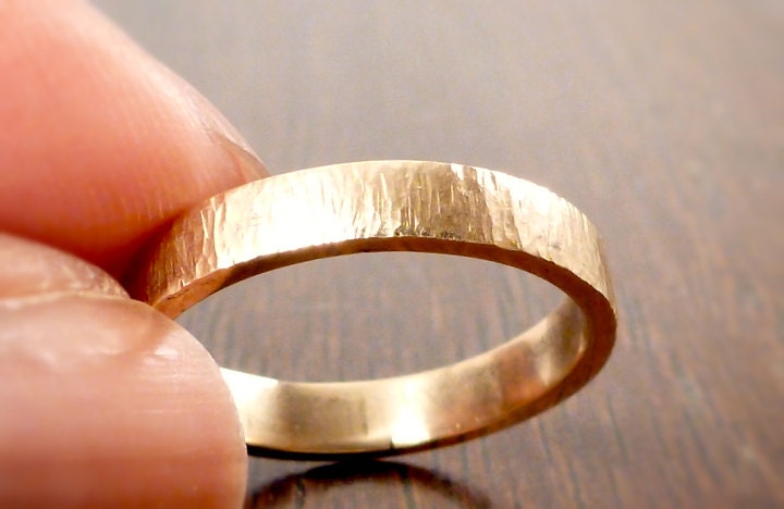 Handmade Hammered Bronze Ring Size 7.5