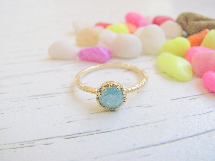 Gold opal ring, gold ring,  gold druzy ring, gold ring with druzy opal crystal, stackable ring,  bridal jewelry