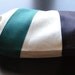 Linen Bread Bag - Teal, Navy Blue and White - Small Loaf Bag