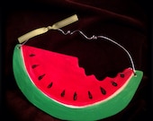 Hand Cut & Painted Watermelon Sign