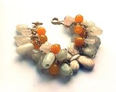 Armcandy bracelet with turquoise butterfly, natural agate and quartz