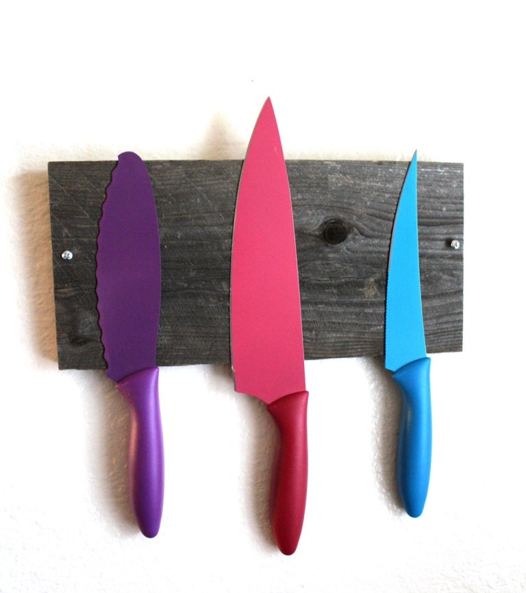 Magnetic Knife holder - Magnetic Rack - Reclaimed Barnwood Knife rack