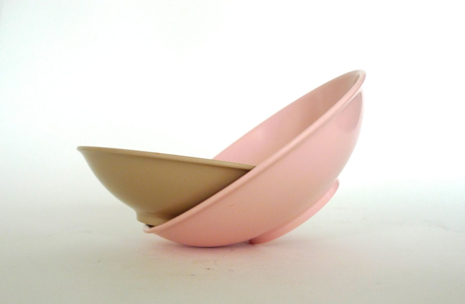 2 Vintage Pink Melmac Bowls - Mid Century, Spring, Summer, Kids