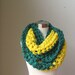 Gift for Him GREEN BAY PACKERS Chunky Scarf Winter Fashion Gift  Crochet Yellow Emerald Green Unisex  Men Woman