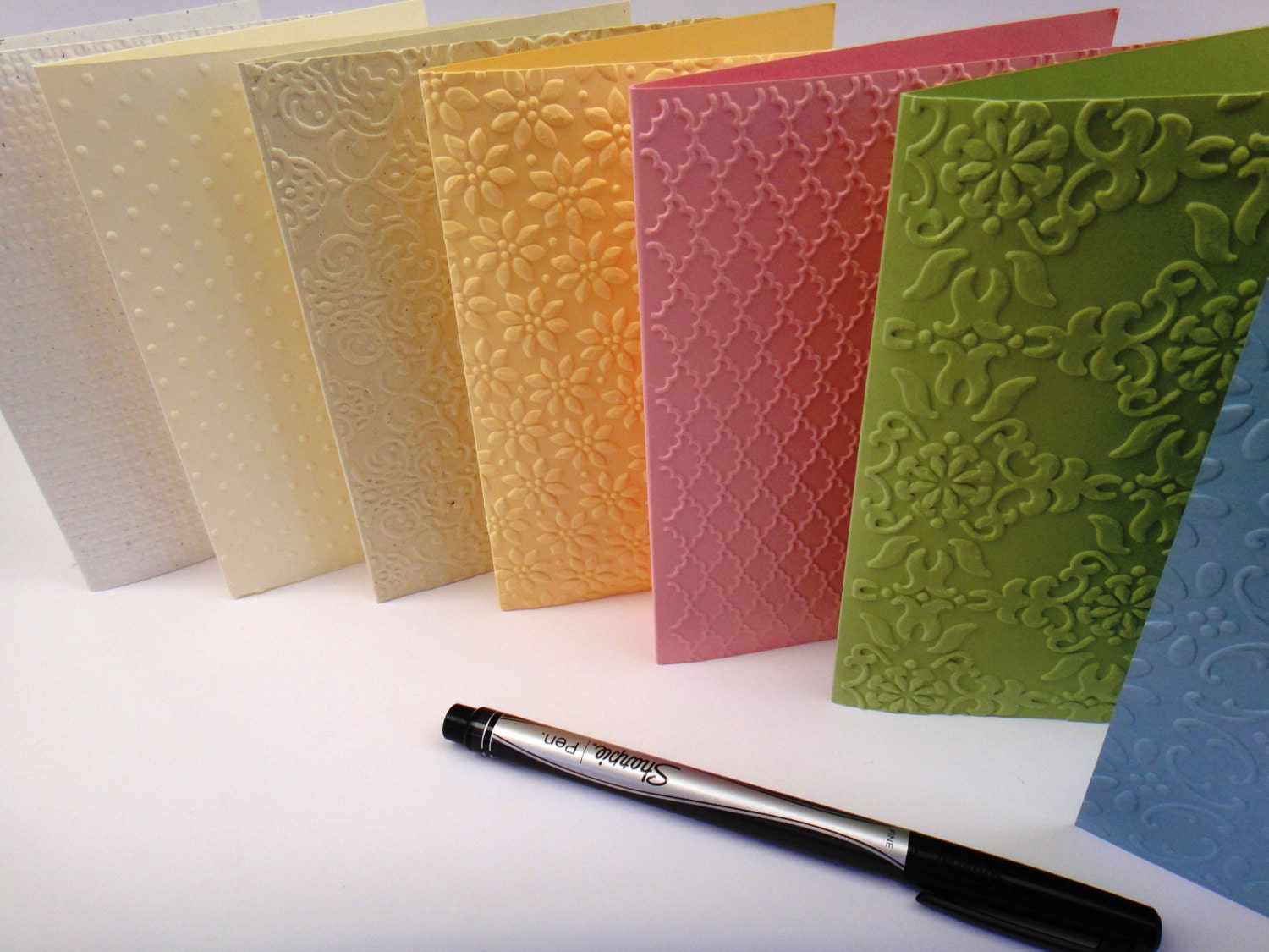handmade embossed greeting card set,  simple pretty elegant birthday card, thank you card, thinking of you or sympathy cards, great gift
