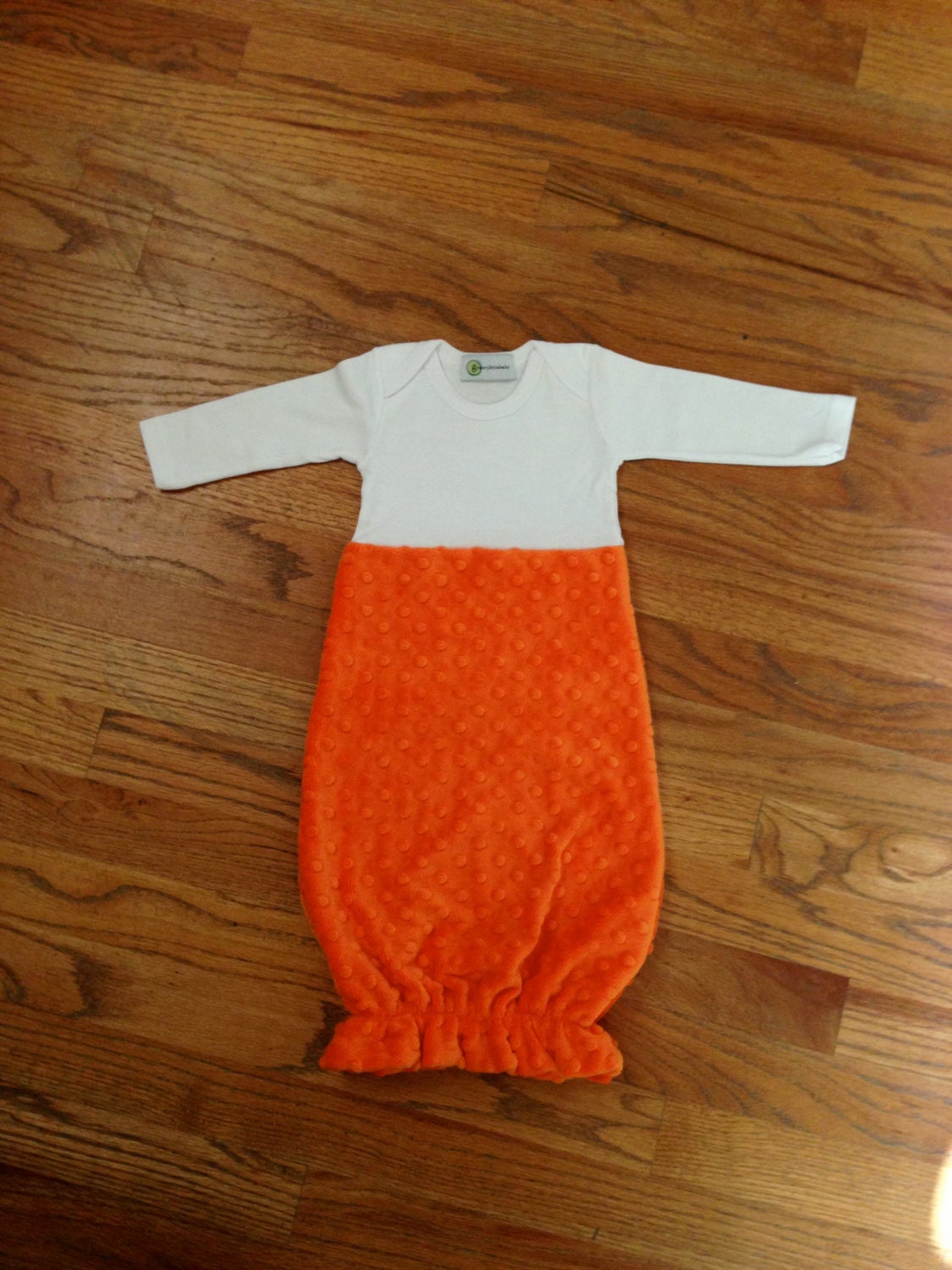 Newborn Orange Minky Gown