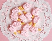 Strawberry (Pink) Ice Cream Stick Cabochons 6pcs