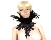 Gothic victorian feather choker opulent in black victorian