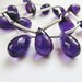 Amethyst Tear Drop Briolettes, AAA Beads, Full Strand, 9-12mm, 22 Beads