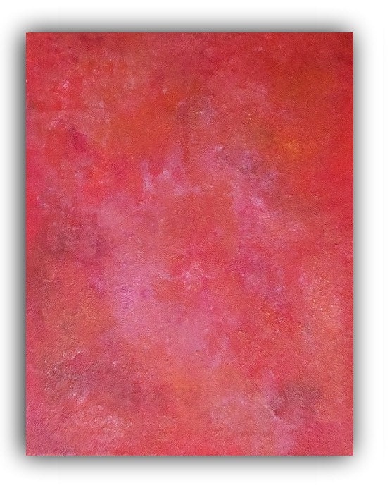 FREE SHIPPING Pink Stylish Chic Abstract Original Modern Acrylic Orange Purple Art Painting 14" x 11"