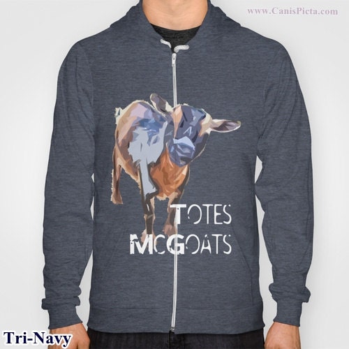Nigerian Dwarf Goat (Goats) Graphic Print Zip-up Hoodie - "Totes McGoats"