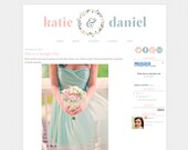 Blogger Premade Template Design - "Katie & Daniel" Instant Digital Download