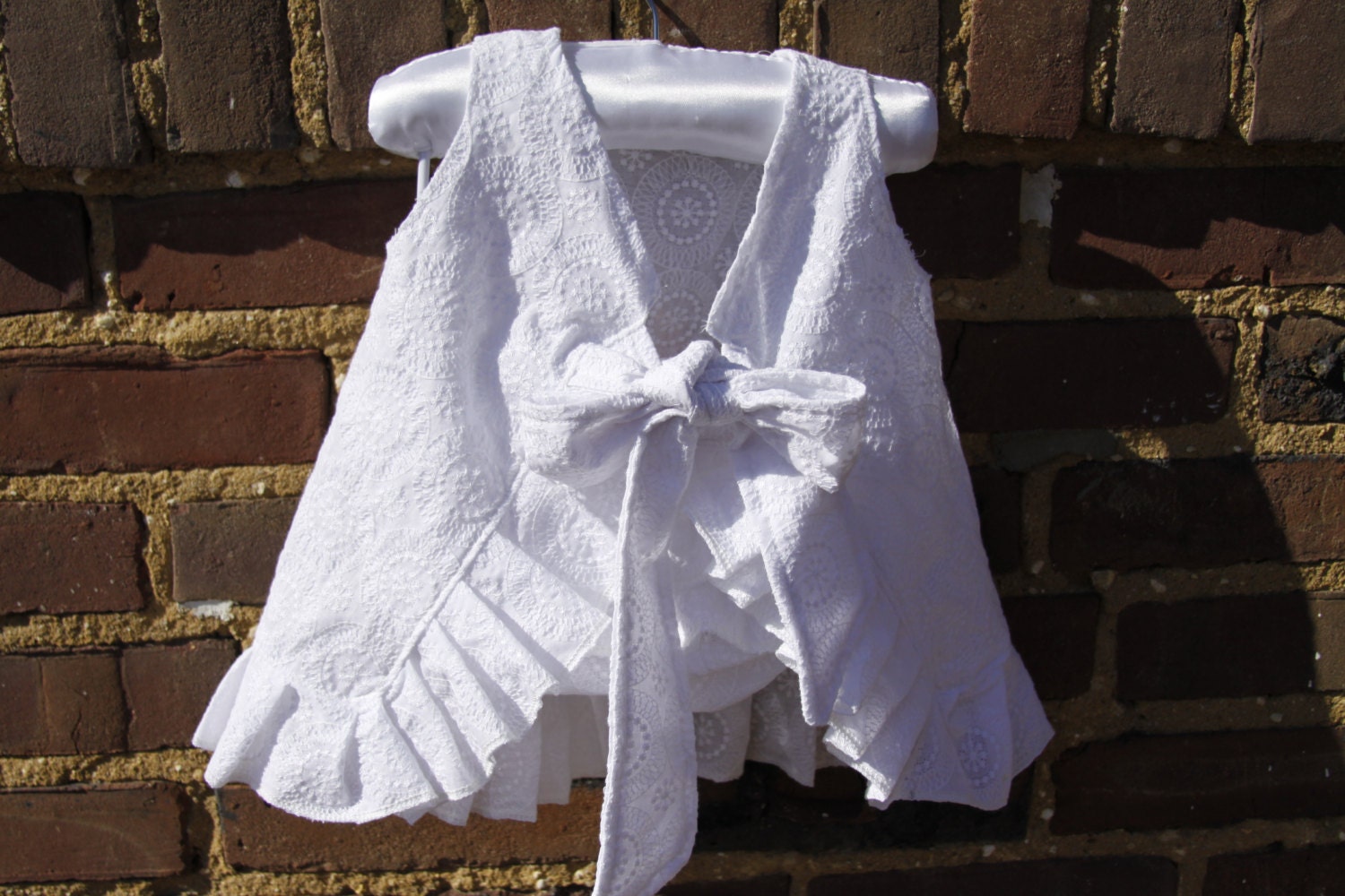 Sweet Innonence White Pinafore and Ruffle Butt Set