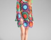 CROCHET FASHION TRENDS - exclusive crochet dress - color splash - made to order