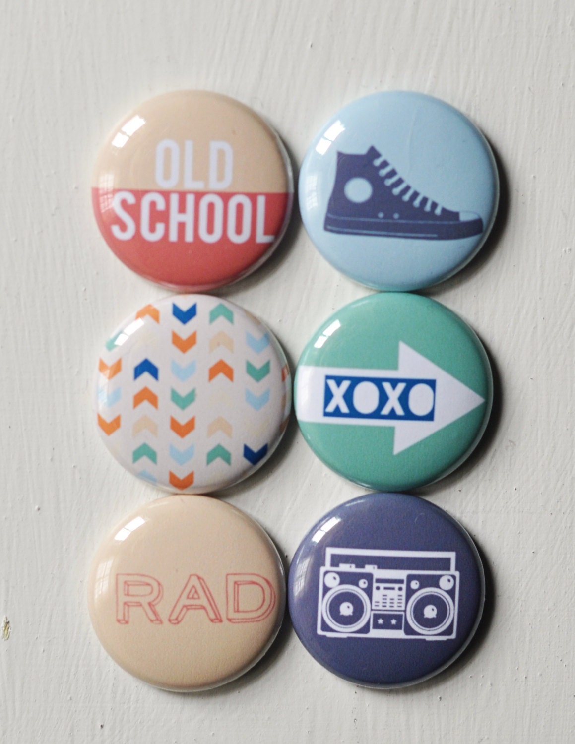 Set of 6 Modern Boy Flair Craft Badges Pins