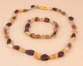 Raw Baltic amber necklace and bracelet