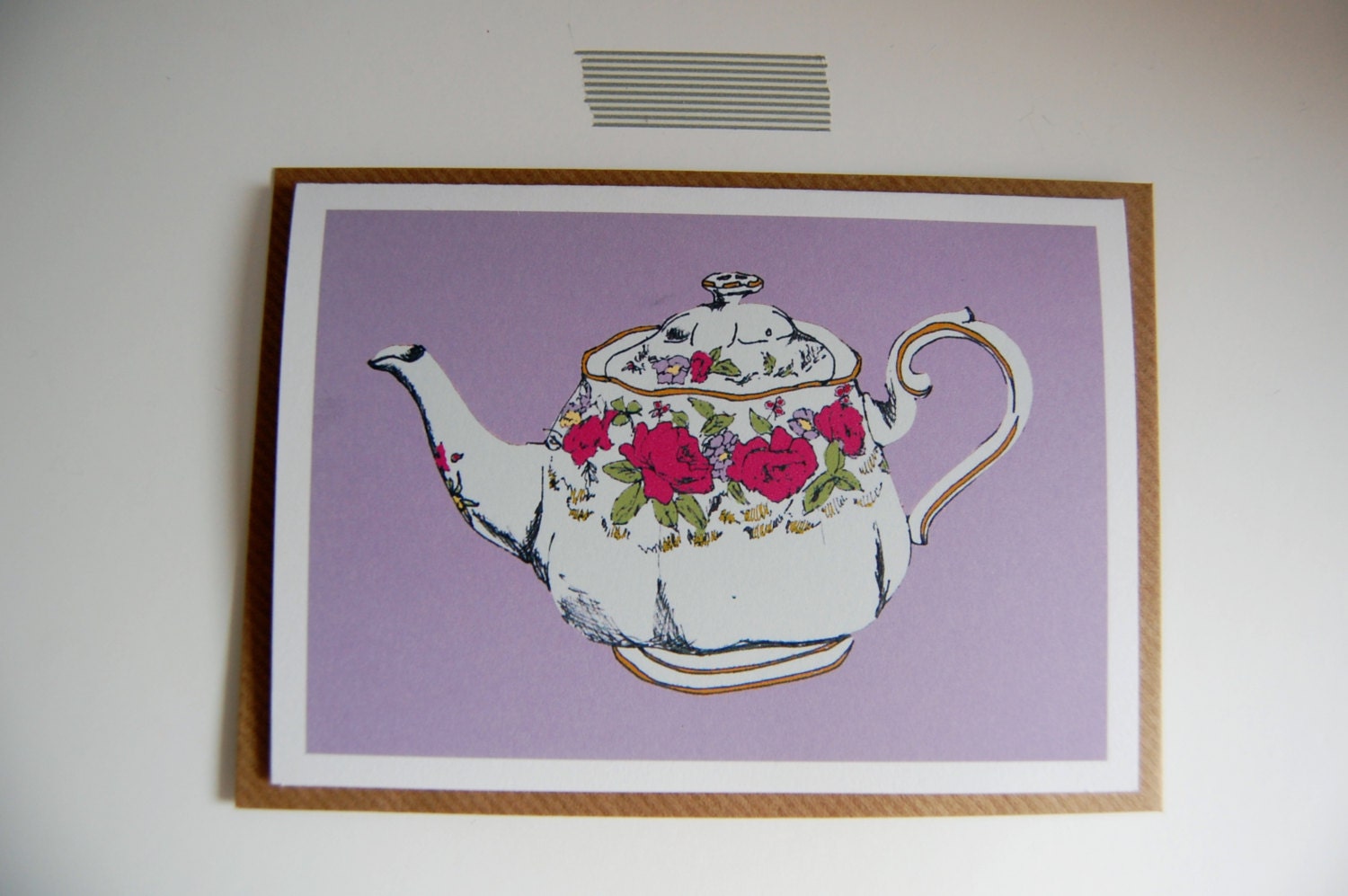 Floral vintage Afternoon tea cards Pastel lilac