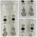 Metal Black Swarovski Crystal Sterling Silver Handmade drop earrings