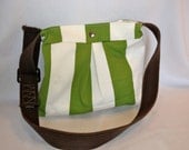 Green Stripe bag with Recycled Belt Strap