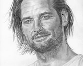Drawing Print of Sawyer (played by Josh Holloway) from LOST