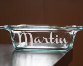 2 Qt. 8x8 Custom Etched Pyrex Glass Baking Dish with Lid