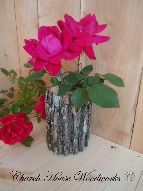 Tree Branch Vase, Log Flower Holder, for Rustic Weddings, Country Weddings, Rustic Center Piece