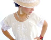 Pavorreales Bohemian Mexican Embroidered Pure Cotton Blouse Frida kahlo style