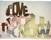 X-LARGE SIZE Star Wars Han Solo/Leia typography print based on a quote from the movie The Empire Strikes Back