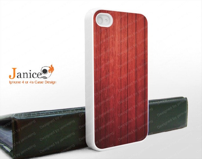 The best iphone 4 case iphone 4s case iphone 4 cover  red colors wood texture unique Iphone case J0008