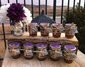 RUSTIC PARTY Favors: 10 Organic Sugar Scrub Favors in 8 oz. Glass Mason Jars Burlap, Lace, or Twine. Wholesale Party Favors