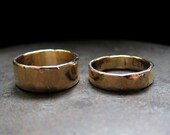 10% OFF 14k yellow gold custom wedding band set, 8 mm and 5 mm