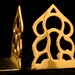 Vintage Pair of Brass Bookends, Monticello by Virginia Metalcrafters, 1983