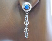 OOAK Blue and Silver Hardware Industrial Sailor Stud Earrings