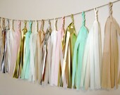 Mint Dessert Tissue Paper Tassel Garland  - Party - Wedding - Baby Shower - Nursery